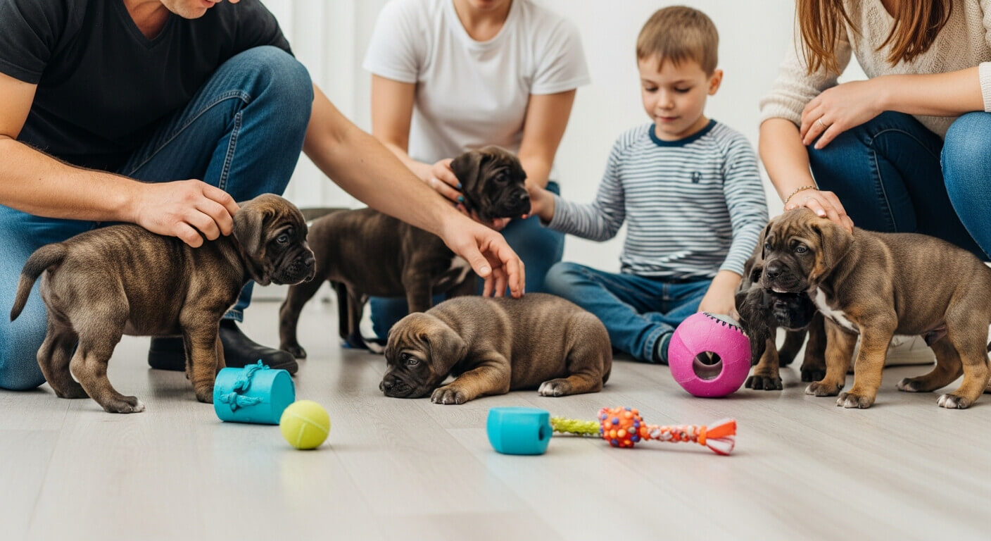 How Cane Corso Breeders Socialize Puppies